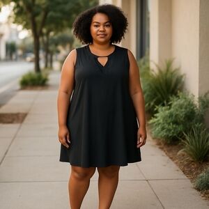 Avenue Elegant Black Midi Dress Size 22/24W NWT